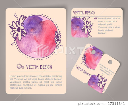 Hand drawn watercolor cards Hand drawn watercolor cards 17311841