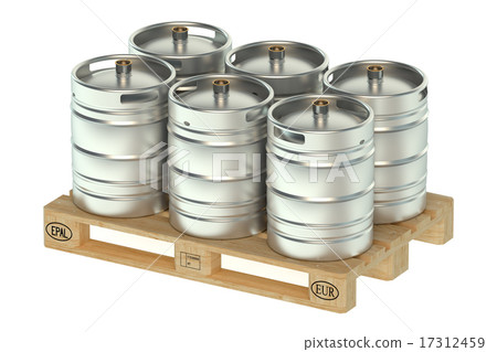 Beer kegs on pallet 17312459