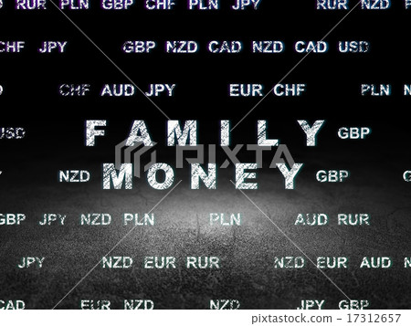 Money concept: Family Money in grunge dark room 17312657