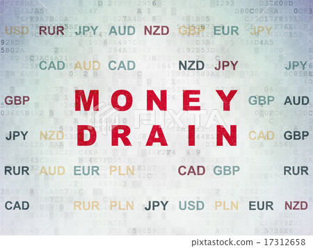 Banking concept: Money Drain on Digital Paper background 17312658