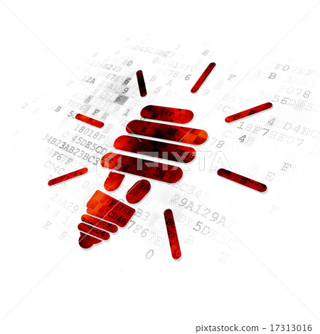 Business concept: Energy Saving Lamp on Digital background 17313016