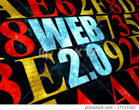 Web design concept: Web 2.0 on Digital background Web design concept: Web 2.0 on Digital background 17313382