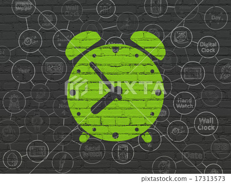 Time concept: Alarm Clock on wall background 17313573