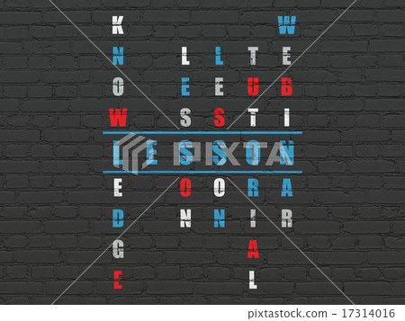 Education concept: word Lesson in solving Crossword Puzzle 17314016