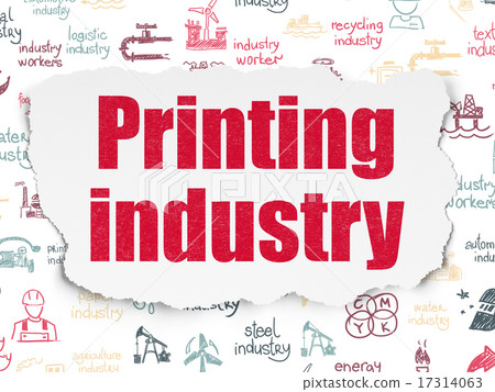 Manufacuring concept: Printing Industry on Torn Paper background 17314063