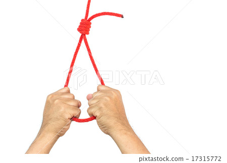 Hand holding rope with slipknot in concept suicide Hand holding rope with slipknot in concept suicide 17315772