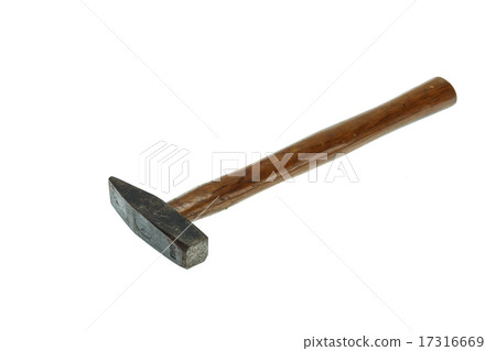 Old hammer isolated on white 17316669