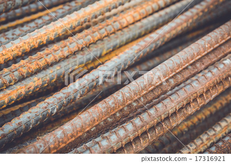 Steel rods or bars used to reinforce concrete 17316921