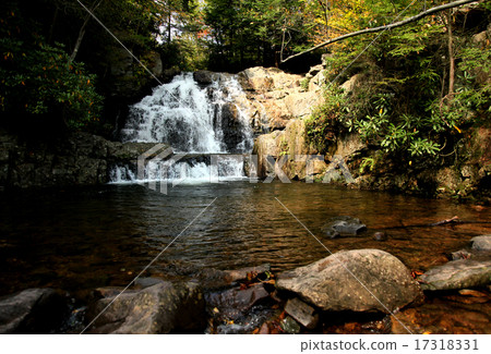 在Pocono山谷，賓夕法尼亞的Bushkill瀑布 17318331