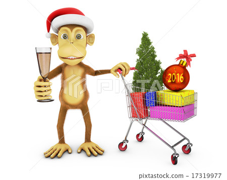 Monkey with cap of Santa Monkey with cap of Santa 17319977