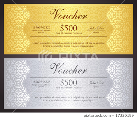 Luxury golden and silver gift certificate  17320199