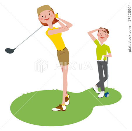 男人和女人打高爾夫球 男人和女人打高爾夫球 17320904