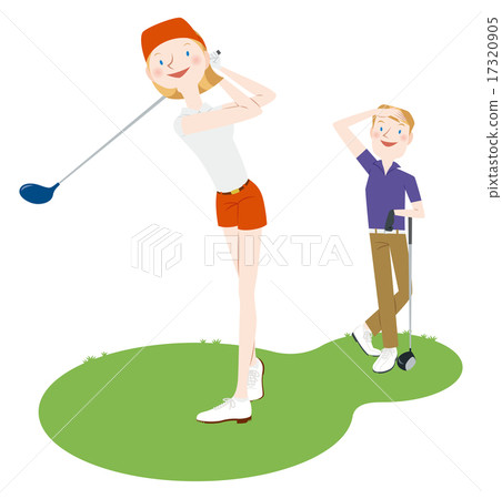 男人和女人打高爾夫球 男人和女人打高爾夫球 17320905