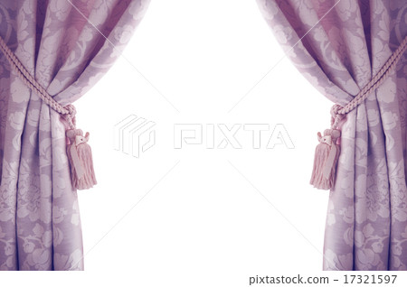 Curtains isolated on white background, purple Curtains isolated on white background, purple 17321597
