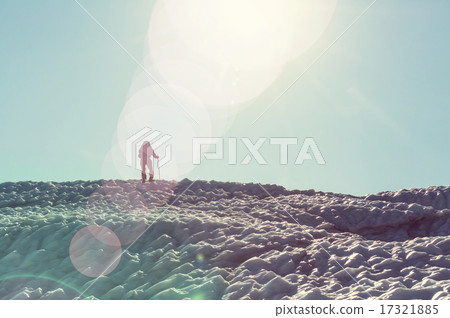 Hiker on glacier 17321885