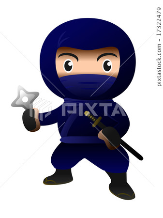 A Ninja Man Stands On One Leg With Swords On A Gray Background Stock Photo,  Picture and Royalty Free Image. Image 91353145.