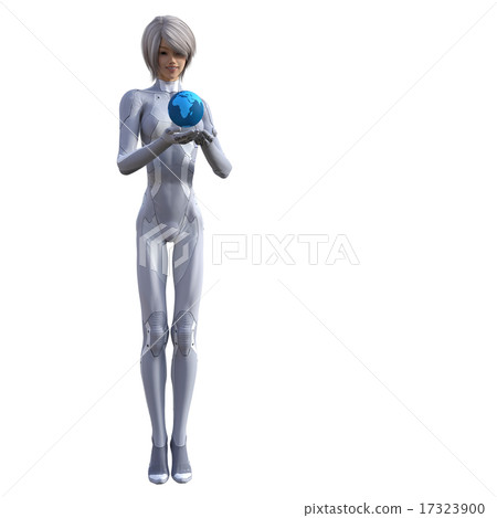 A woman in space suits to protect the earth perming3DCG Illustration material A woman in space suits to protect the earth perming3DCG Illustration material 17323900