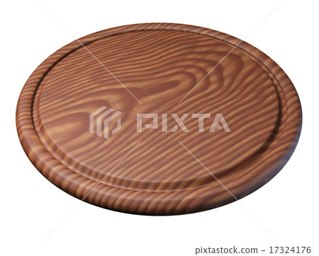 Wooden plate for meat and vegetable on white 17324176