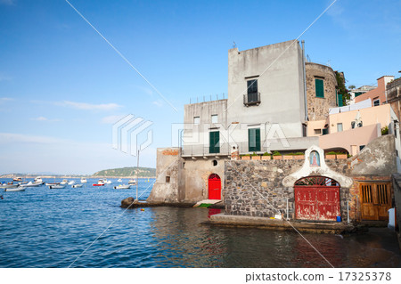 Landscape of Ischia Porto with old living houses 17325378