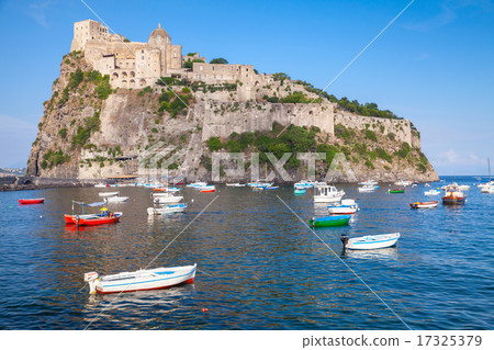 Landscape of Ischia port with Aragonese Castle 17325379