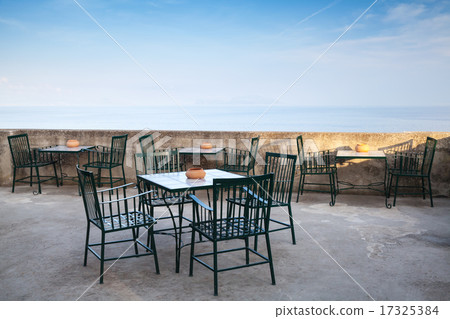 Open space seaside open restaurant interior 17325384