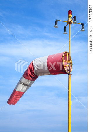Windsock as an airport equipment over blue sky 17325393