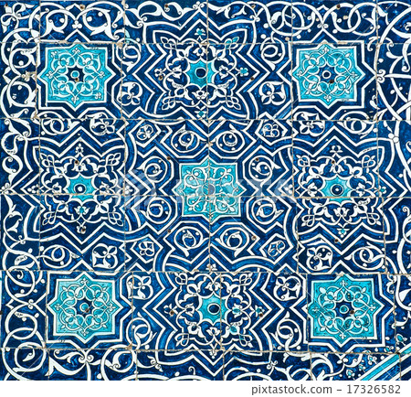 Tiled background with oriental ornaments 17326582