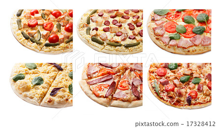 Pizza set isolated 17328412
