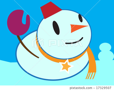 A snowman looking up at the sky - Stock Illustration [17329507] - PIXTA