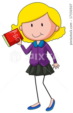 Girl holding English alphabet book 17330507