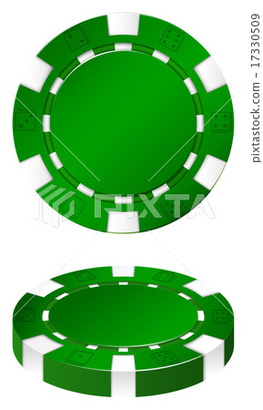 Green casion chips on white 17330509