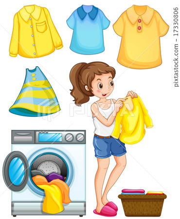 Woman doing laundry work 17330806