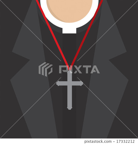 Cross Lanyard On On Priest's Neck 17332212