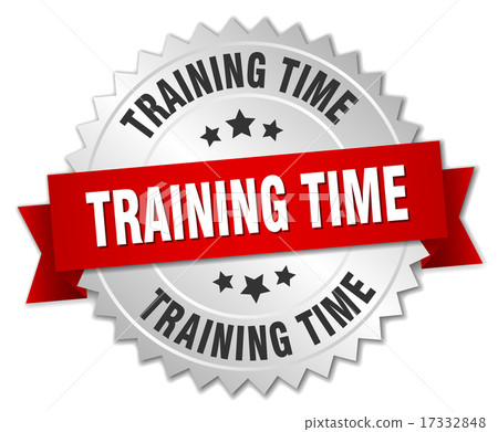 training time 3d silver badge with red ribbon training time 3d silver badge with red ribbon 17332848