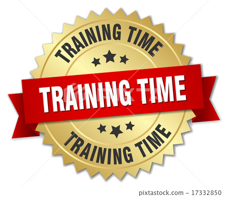 training time 3d gold badge with red ribbon training time 3d gold badge with red ribbon 17332850