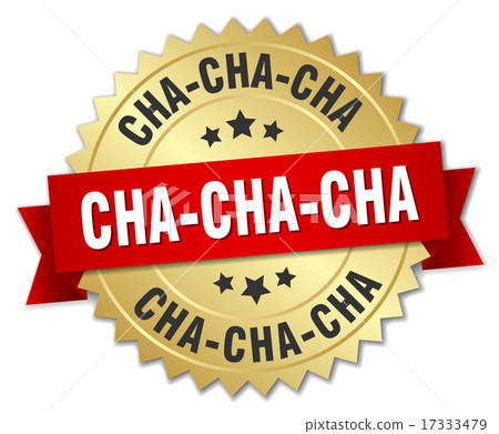 cha-cha-cha 3d gold badge with red ribbon cha-cha-cha 3d gold badge with red ribbon 17333479