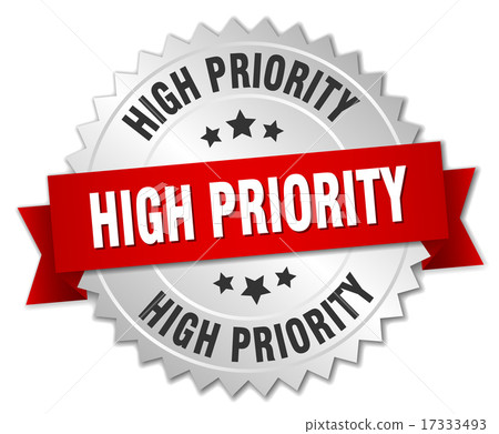 high priority 3d silver badge with red ribbon high priority 3d silver badge with red ribbon 17333493