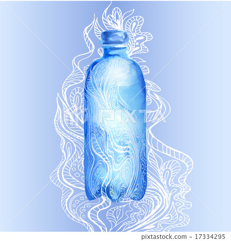 Transparent bottle of water 17334295