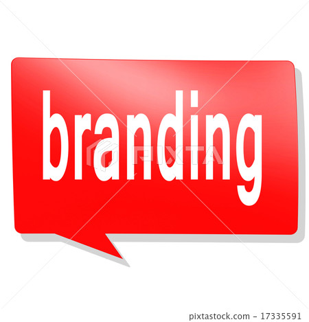 Branding word on red speech bubble Branding word on red speech bubble 17335591