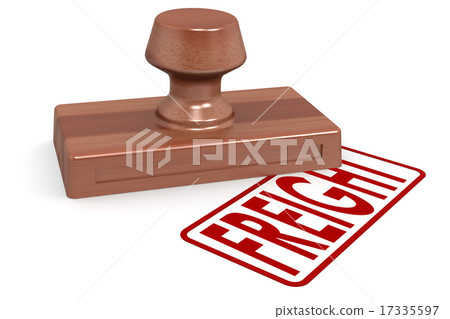 Wooden stamp freight with red text Wooden stamp freight with red text 17335597