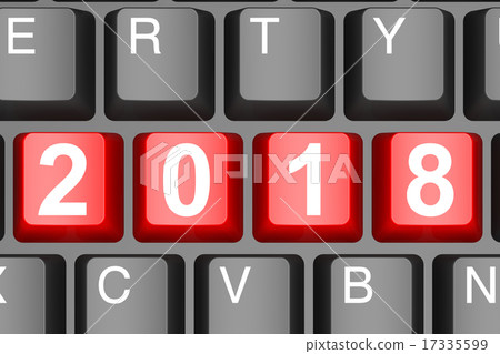 Year 2018 button on modern computer keyboard Year 2018 button on modern computer keyboard 17335599