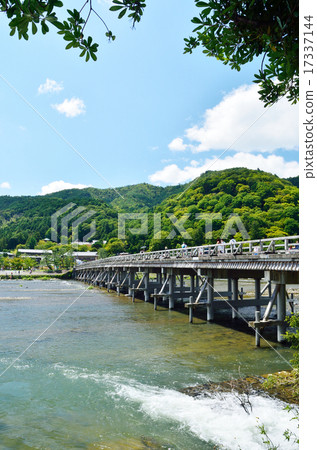 Kyoto Arashiyama Togetsu Bridge Stock Photo