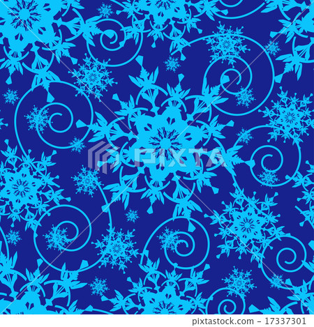 Winter blue seamless pattern with snowflakes - Stock Illustration ...