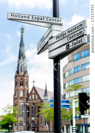 Street sign of Eindhoven landmarks 17337455