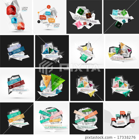 Set of abstract geometric infographic banner templates Set of abstract geometric infographic banner templates 17338276