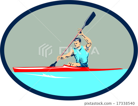 Kayak Racing Canoe Sprint Oval Retro 17338540