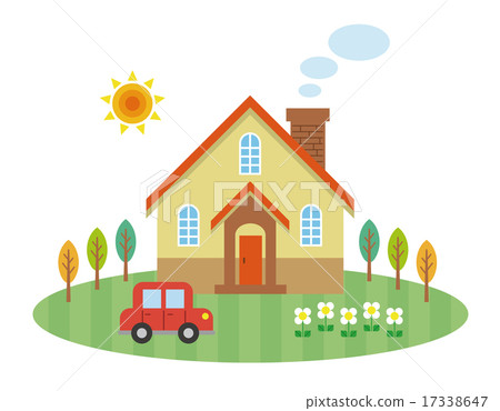 一個獨立式住宅的圖像有庭院的 一個獨立式住宅的圖像有庭院的 17338647