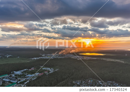Aerial view above Vinzili. Russia 17340324