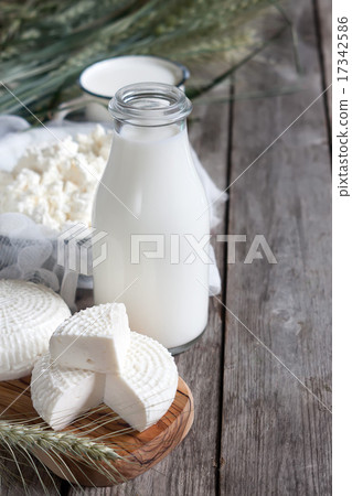 Dairy products and grains background 17342586