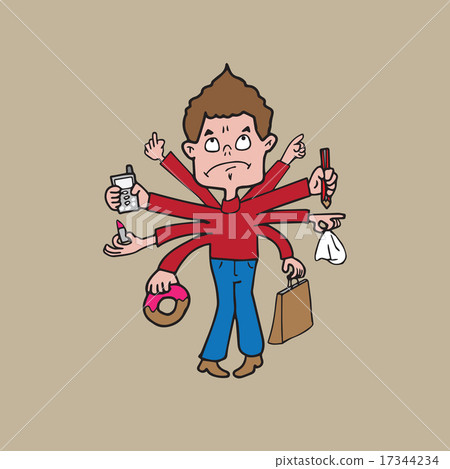 People busy man - Stock Illustration [17344234] - PIXTA